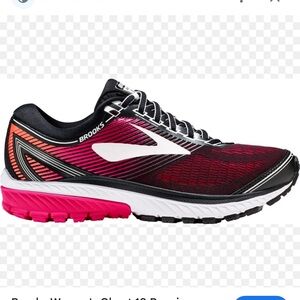 Brooks Ghost 10 Pink Black White Running Shoes Size 8 Wide